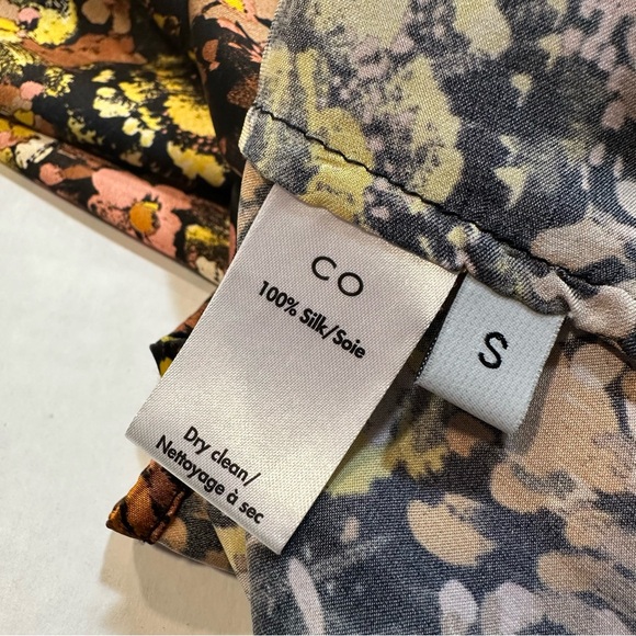 CO Collections Floral Silk Blouse Raglan Puff Sleeve, Size S Spring Summer 2019 - Picture 11 of 13
